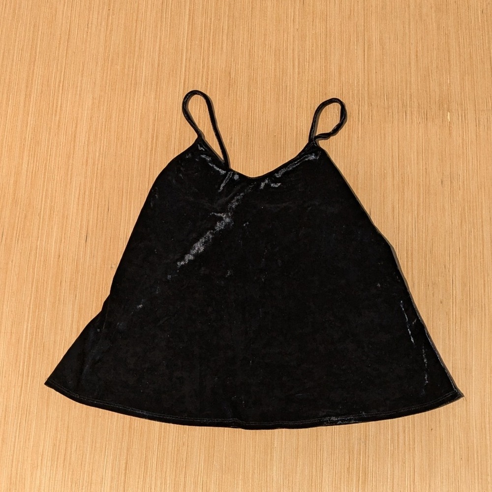 Caution to the Wind Tank Top‎ Black Velvet Whimsygoth Witchy Women's Medium